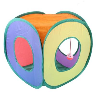 Katzentunnel - Faltbare Katzenspieltunnel, Haustierhöhle | Tragbarer Katzen -Tipi -Hideaway, Zusammenklappbarer Katzenhauswürfel, Lustiges Kätzchenzelt Für Training, Regenbogenkatzentunnelbett Kleine von Generisch